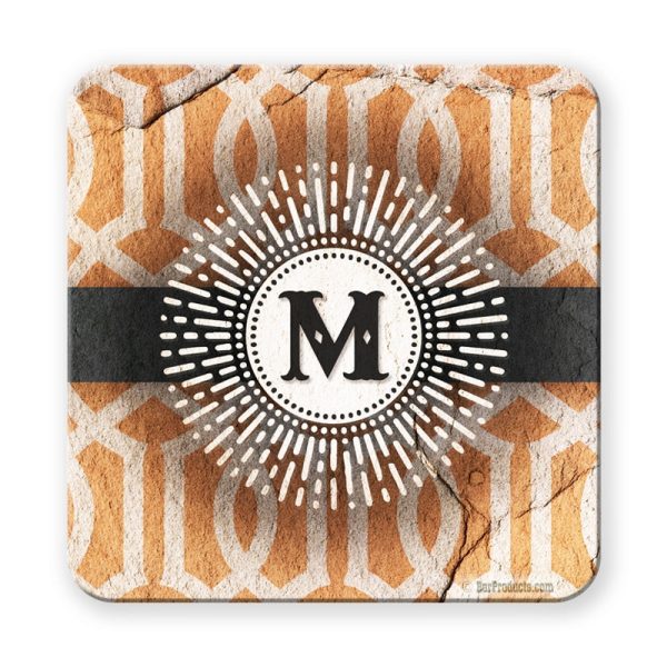 Sunburst Monogram - CUSTOMIZABLE Cork Bottom Coaster For Cheap - Image 4