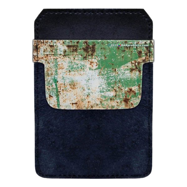 DekoPokit™ Leather Bottle Opener Pocket Protector w  Designer Flap - Rusty Grunge For Sale