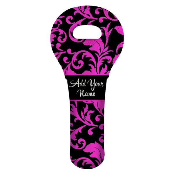 ADD YOUR NAME Wine Totes - Floral Pattern - Several Design Options Supply - Image 2