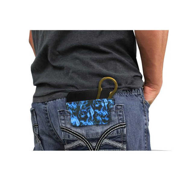 DekoPokit™ Leather Bottle Opener Pocket Protector w  Designer Flap - Denim Floral Online Sale - Image 4