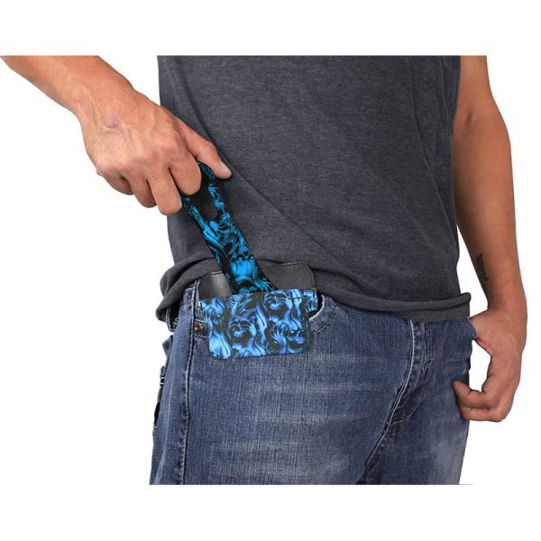 DekoPokit™ Leather Bottle Opener Pocket Protector w  Designer Flap - Denim Floral Online Sale - Image 3