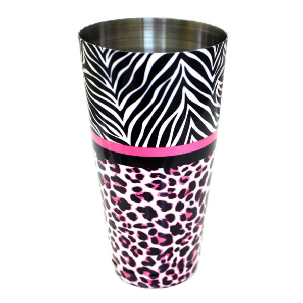Cocktail Shaker Tin - Printed Designer Series - 28oz weighted - Girly Animal Print Fashion - Image 2