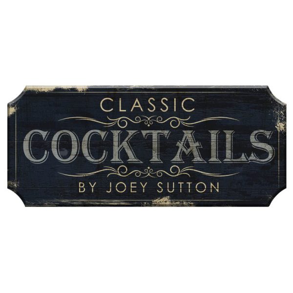 CUSTOMIZABLE Wood Plaque Sign - CLASSIC COCKTAILS - Color Options on Sale - Image 5