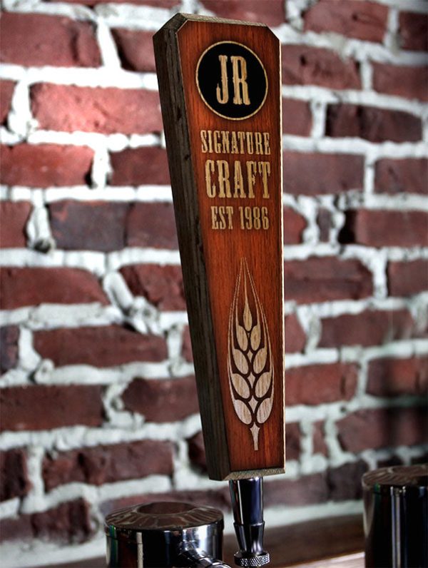 Oak Wood Beer Tap Handles - Flared Shape - Initial Signature Craft Fashion - Image 4