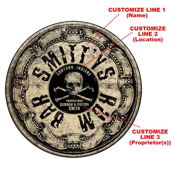 CUSTOMIZABLE Wooden Table Top - Rum Bar Design - Two Sizes Available Cheap - Image 2