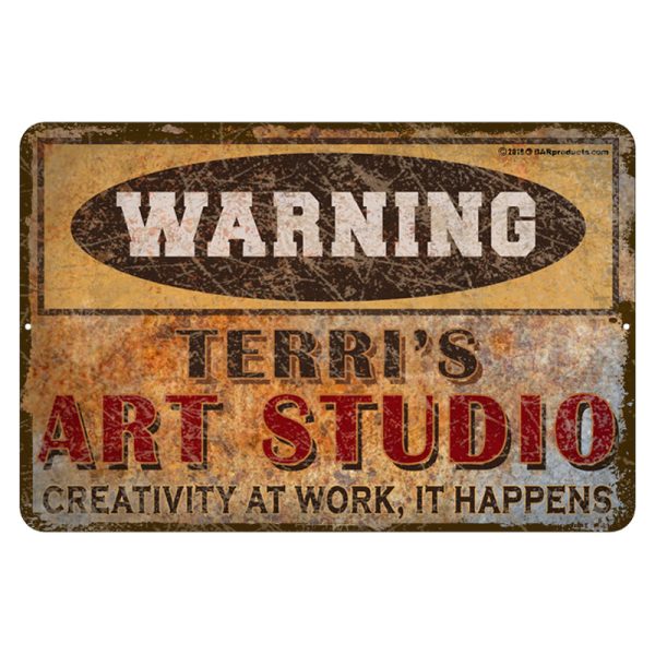 CUSTOMIZABLE Vintage Metal Bar Sign - 12  x 18  - Warning Online now - Image 4