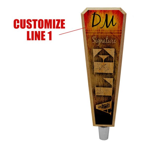 Oak Wood Beer Tap Handles - Flared Shape - Initial ALE Design Fashion - Image 2