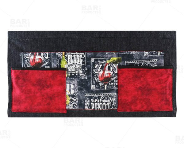 Designer Apron - Wine Patchwork Pattern - 5 Compartment Online now - Image 2