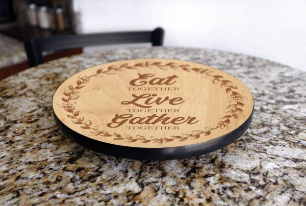 Lazy Susan - EAT LIVE GATHER - 3 Different Sizes - For Kitchen Table Top For Discount - Image 2