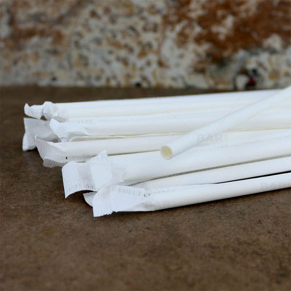 BarConic®  Eco-Friendly  Wrapped Paper Straws - 7 3 4  Solid White - Packs of 100 For Cheap - Image 5