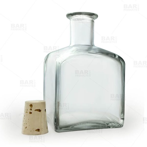 Square Craft Bartending Bottle w  Cork - Clear 7oz   210ml Sale - Image 4