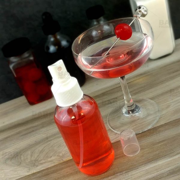 Boston Round Craft Bartending Bottle w  White Atomizer - Clear 4oz Online now - Image 4