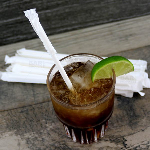 BarConic®  Eco-Friendly  Wrapped Paper Straws - 7 3 4  Solid White - Packs of 100 For Cheap - Image 3