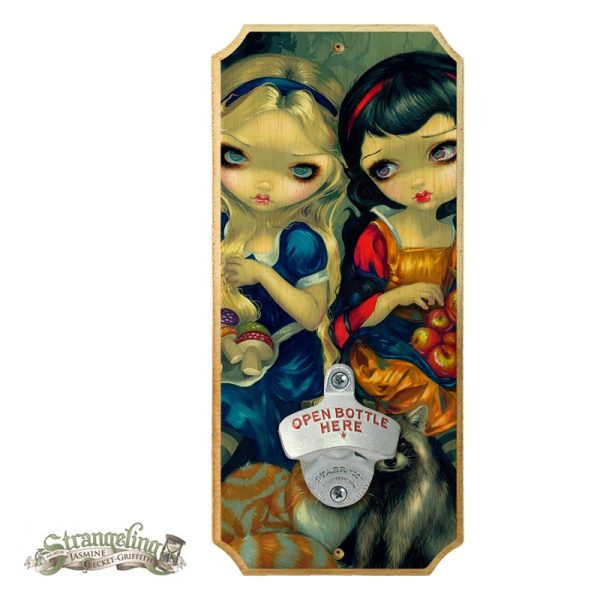Alice - Wood Plaque Wall Mounted Bottle Opener Hot on Sale