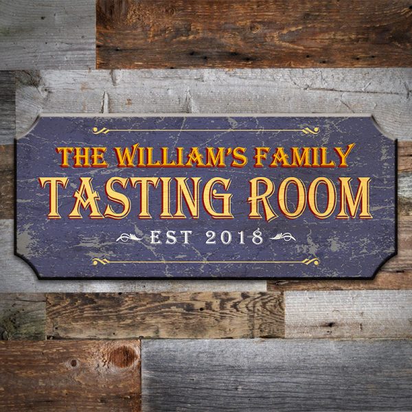 CUSTOMIZABLE Wood Plaque Sign - TASTING ROOM - Color Options Online - Image 3