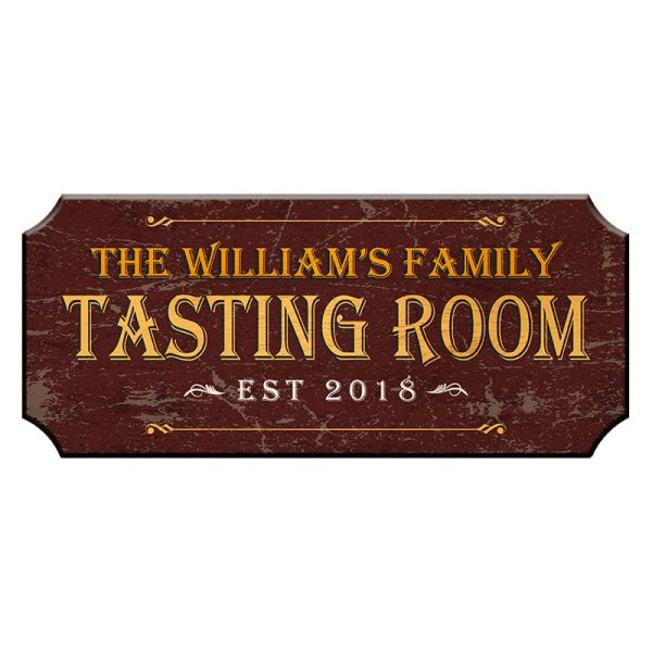 CUSTOMIZABLE Wood Plaque Sign - TASTING ROOM - Color Options Online