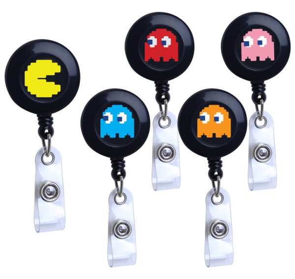 Nom Nom Nom... Retro Game Plastic Badge Reel Set Hot on Sale