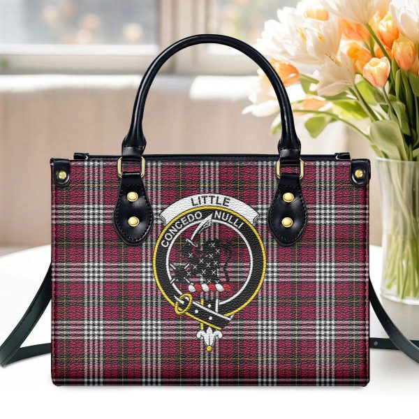 Little Tartan Crest Leather Handbag For Discount