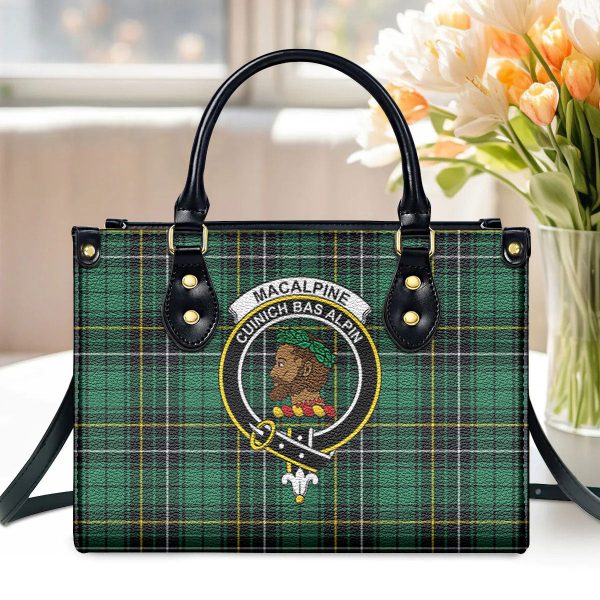 MacAlpine Ancient Tartan Crest Leather Handbag Online now