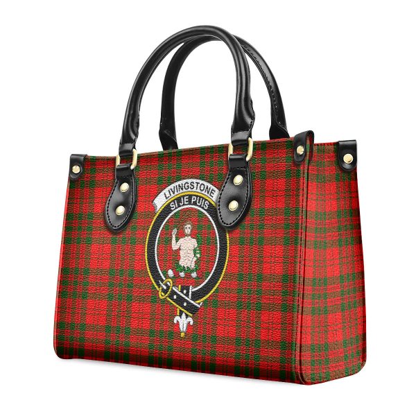 Livingstone Tartan Crest Leather Handbag Sale - Image 3