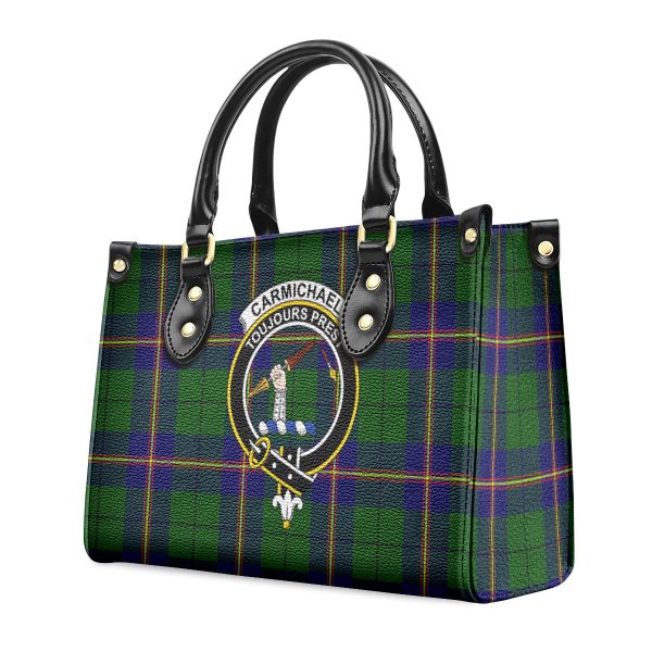 Carmichael Modern Tartan Crest Leather Handbag Discount - Image 3