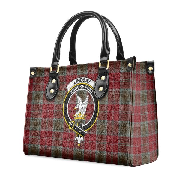 Lindsay Weathered Tartan Crest Leather Handbag Discount - Image 3