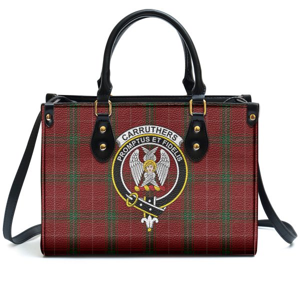 Carruthers Tartan Crest Leather Handbag Hot on Sale - Image 2