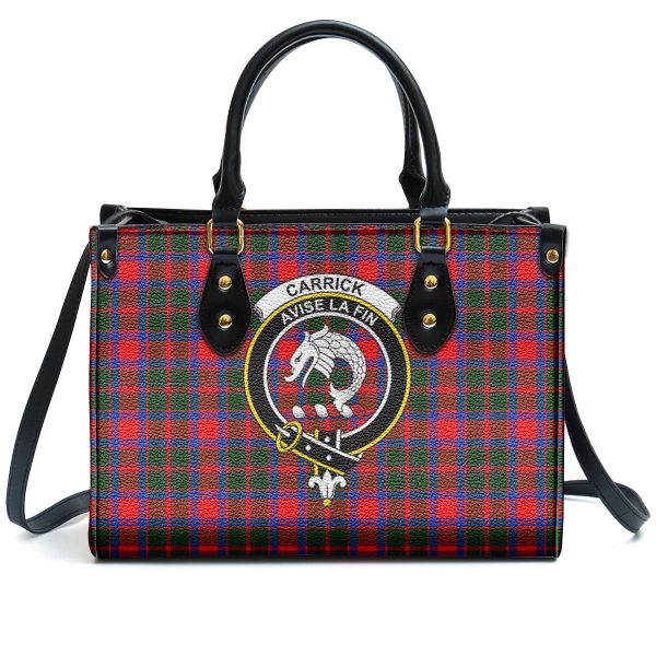 Carrick District Tartan Crest Leather Handbag on Sale - Image 2