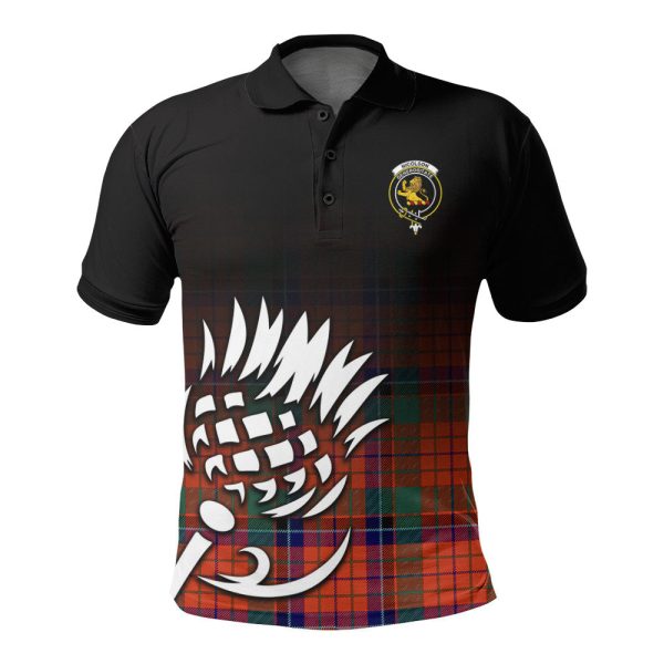 Nicolson Ancient Old Tartan Crest Polo Shirt - Thistle Black Style on Sale