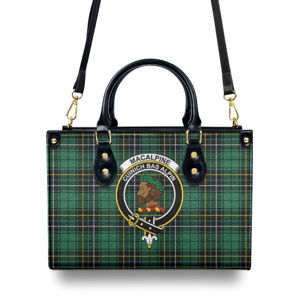 MacAlpine Ancient Tartan Crest Leather Handbag Online now - Image 4