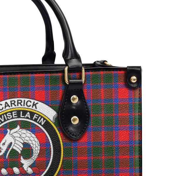 Carrick District Tartan Crest Leather Handbag on Sale - Image 5