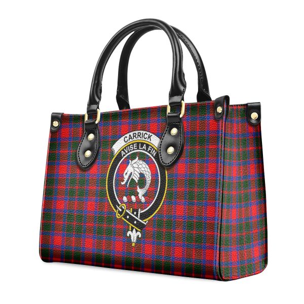 Carrick District Tartan Crest Leather Handbag on Sale - Image 3