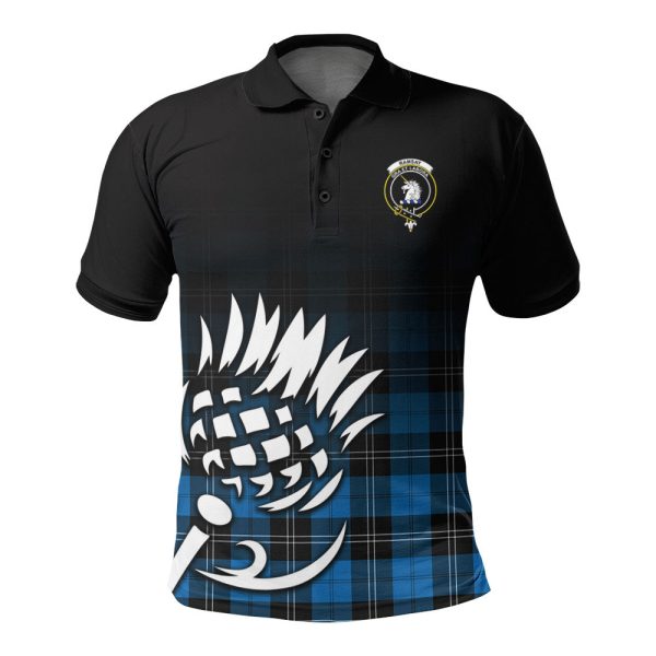 Ramsay Blue Ancient Tartan Crest Polo Shirt - Thistle Black Style on Sale