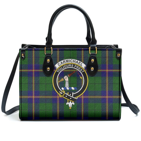 Carmichael Modern Tartan Crest Leather Handbag Discount - Image 2