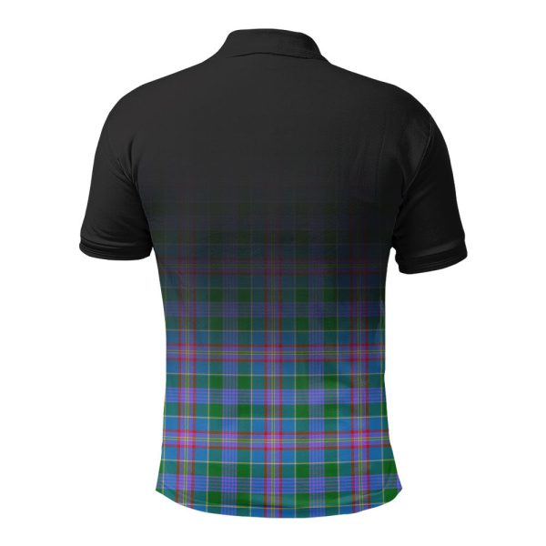 Pitcairn Hunting Tartan Crest Polo Shirt - Thistle Black Style on Sale - Image 2