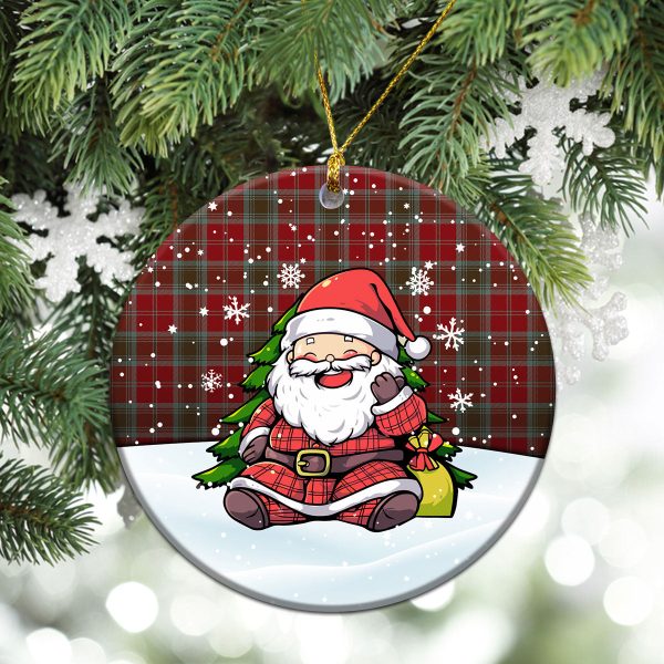Lindsay Weathered Tartan Christmas Ceramic Ornament - Scottish Santa Style For Cheap - Image 2