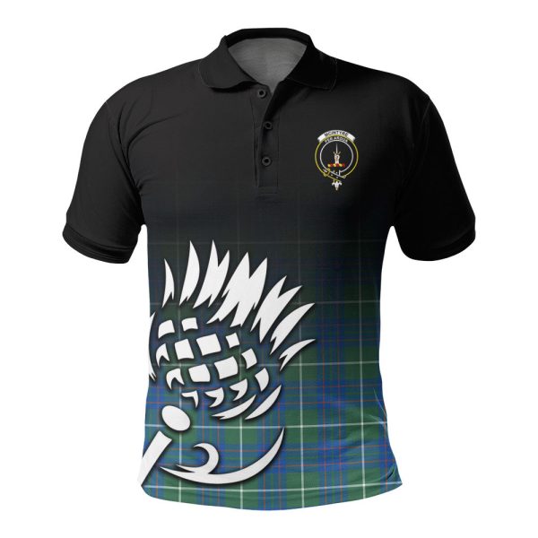 McIntyre Hunting Ancient Tartan Crest Polo Shirt - Thistle Black Style Supply