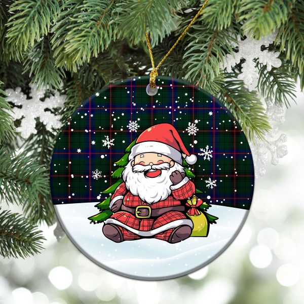 Davidson Modern Tartan Christmas Ceramic Ornament - Scottish Santa Style Online Hot Sale - Image 2
