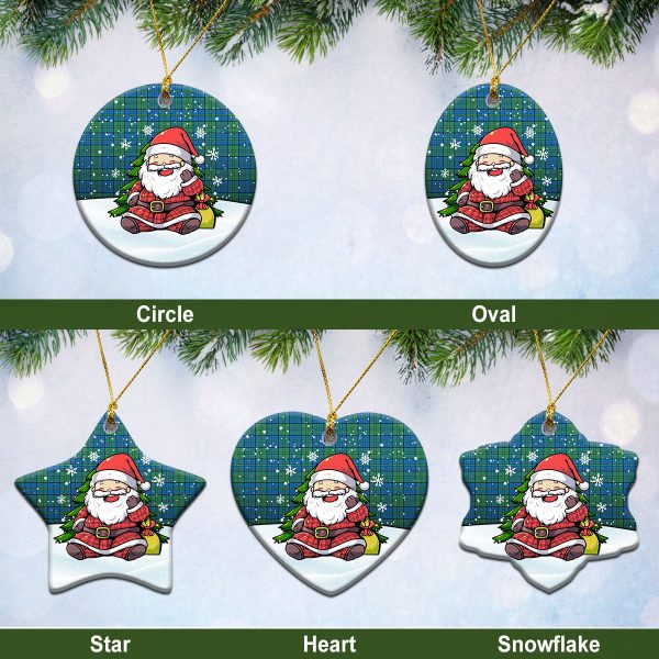 Lockhart Tartan Christmas Ceramic Ornament - Scottish Santa Style Online Sale