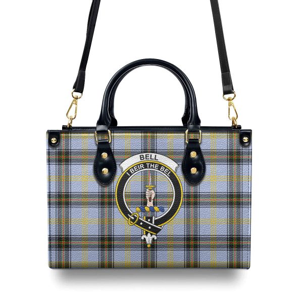 Bell of the Borders Tartan Crest Leather Handbag on Sale - Image 4