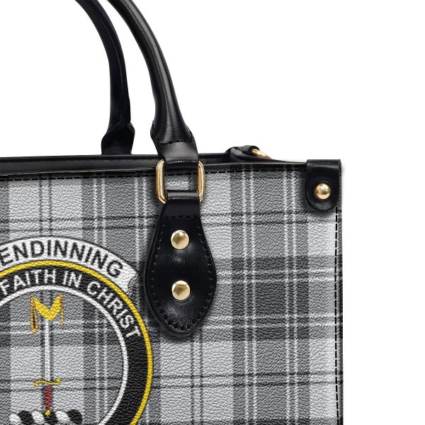 Glendinning Tartan Crest Leather Handbag For Cheap - Image 5