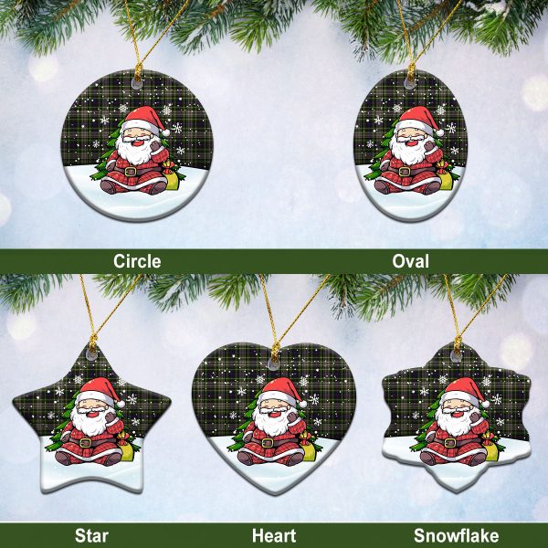 Davidson Tulloch Dress Tartan Christmas Ceramic Ornament - Scottish Santa Style For Sale