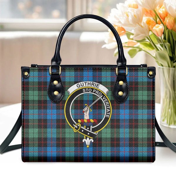 Guthrie Ancient Tartan Crest Leather Handbag Fashion