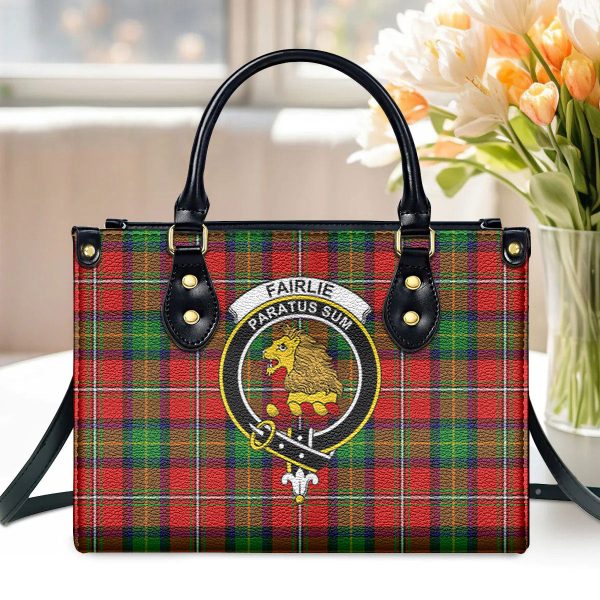 Fairlie Tartan Crest Leather Handbag Sale