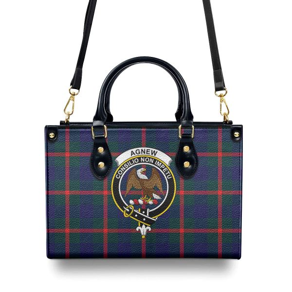 Agnew Modern Tartan Crest Leather Handbag Online Sale - Image 4
