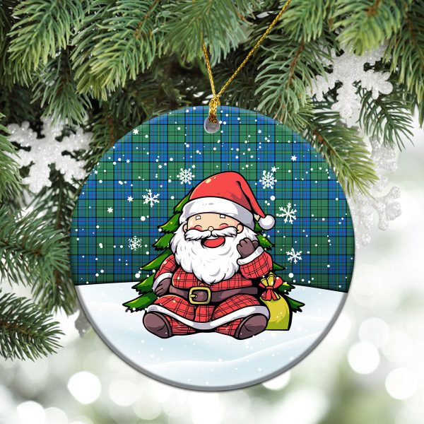 Lockhart Tartan Christmas Ceramic Ornament - Scottish Santa Style Online Sale - Image 2
