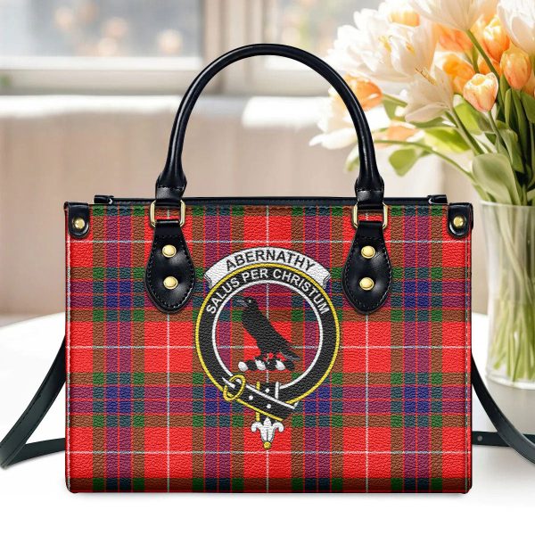 Abernathy Tartan Crest Leather Handbag Online Hot Sale