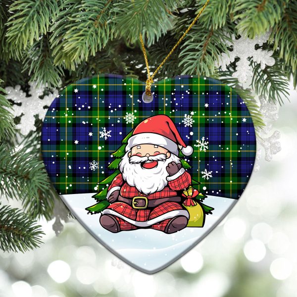 Gordon Modern Tartan Christmas Ceramic Ornament - Scottish Santa Style Supply - Image 5
