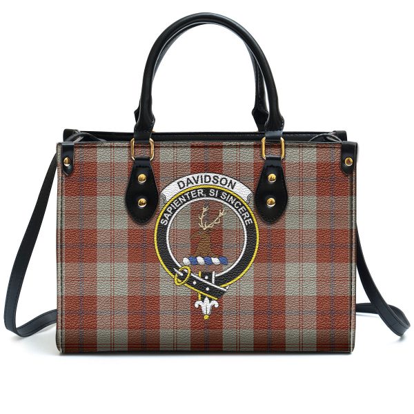 Davidson Dress Dancers Tartan Crest Leather Handbag on Sale - Image 2
