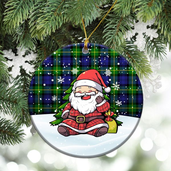 Gordon Modern Tartan Christmas Ceramic Ornament - Scottish Santa Style Supply - Image 2